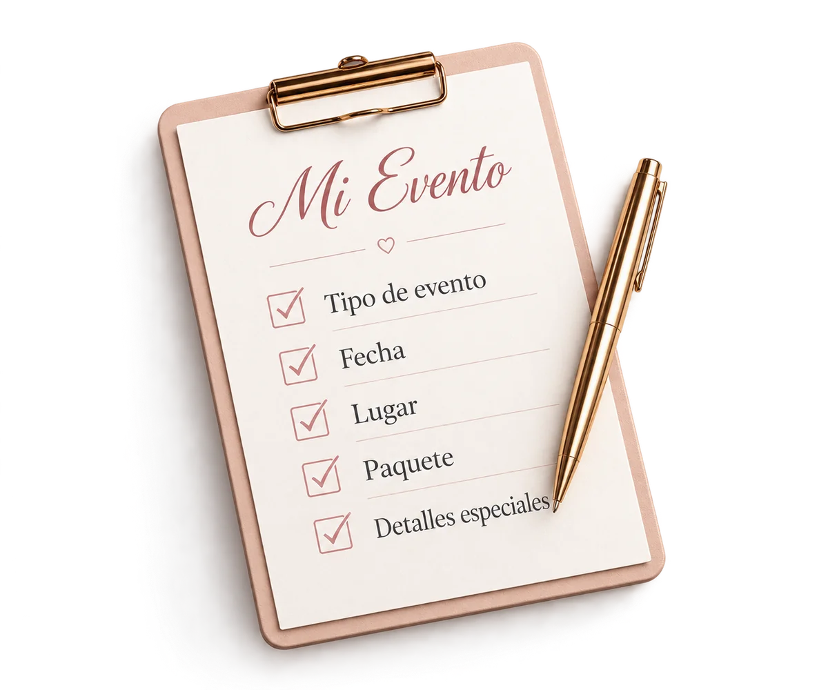 Formulario Mi evento con los detalles de la celebración
