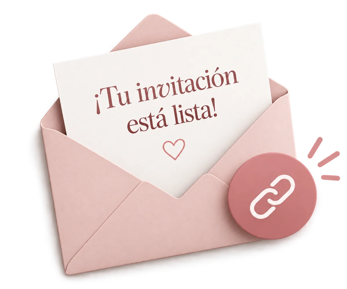 Sobre con la invitación digital lista
